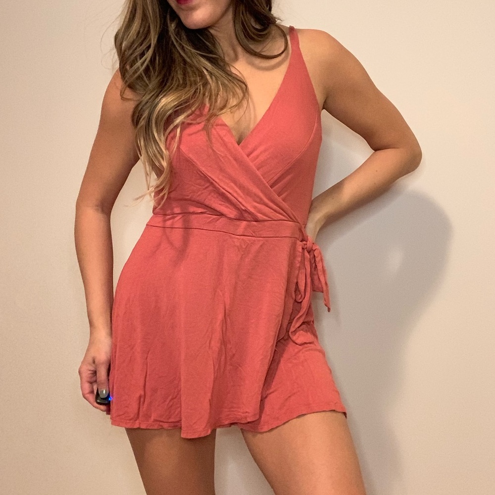 Coral skort romper